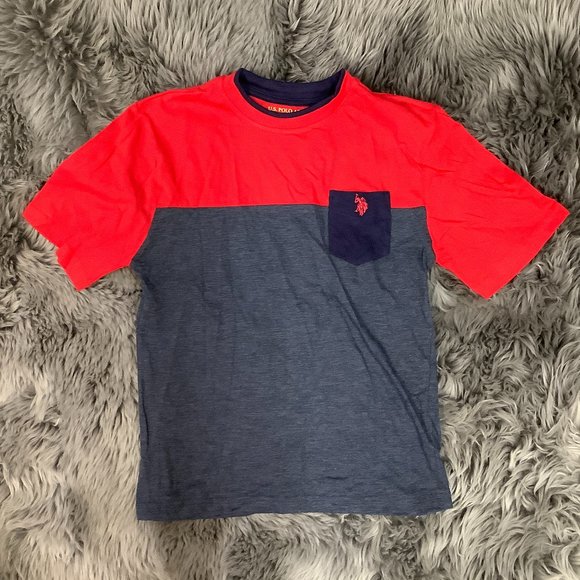 U.S. Polo Assn. | Boy's T-Shirt | Red & Navy | Size 14/16 - Picture 1 of 3